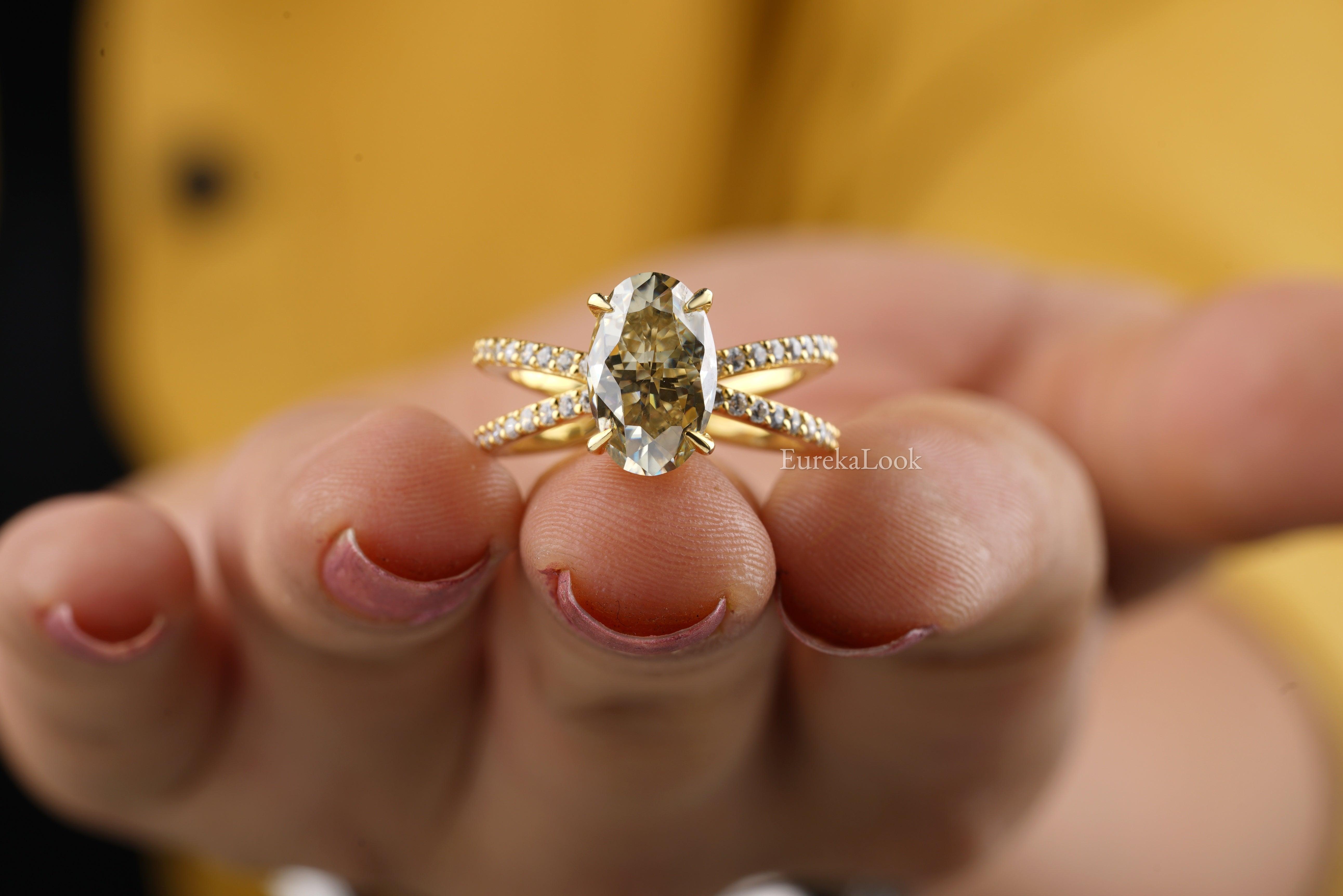 Classic Yellow Oval Cut Moissanite Wedding Ring - Eurekalook