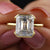 Unique Emerald Cut Half Bezel Set Engagement Ring - Eurekalook