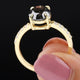 Classic Oval Cut Salt and Pepper Moissanite Diamond Engagement Ring