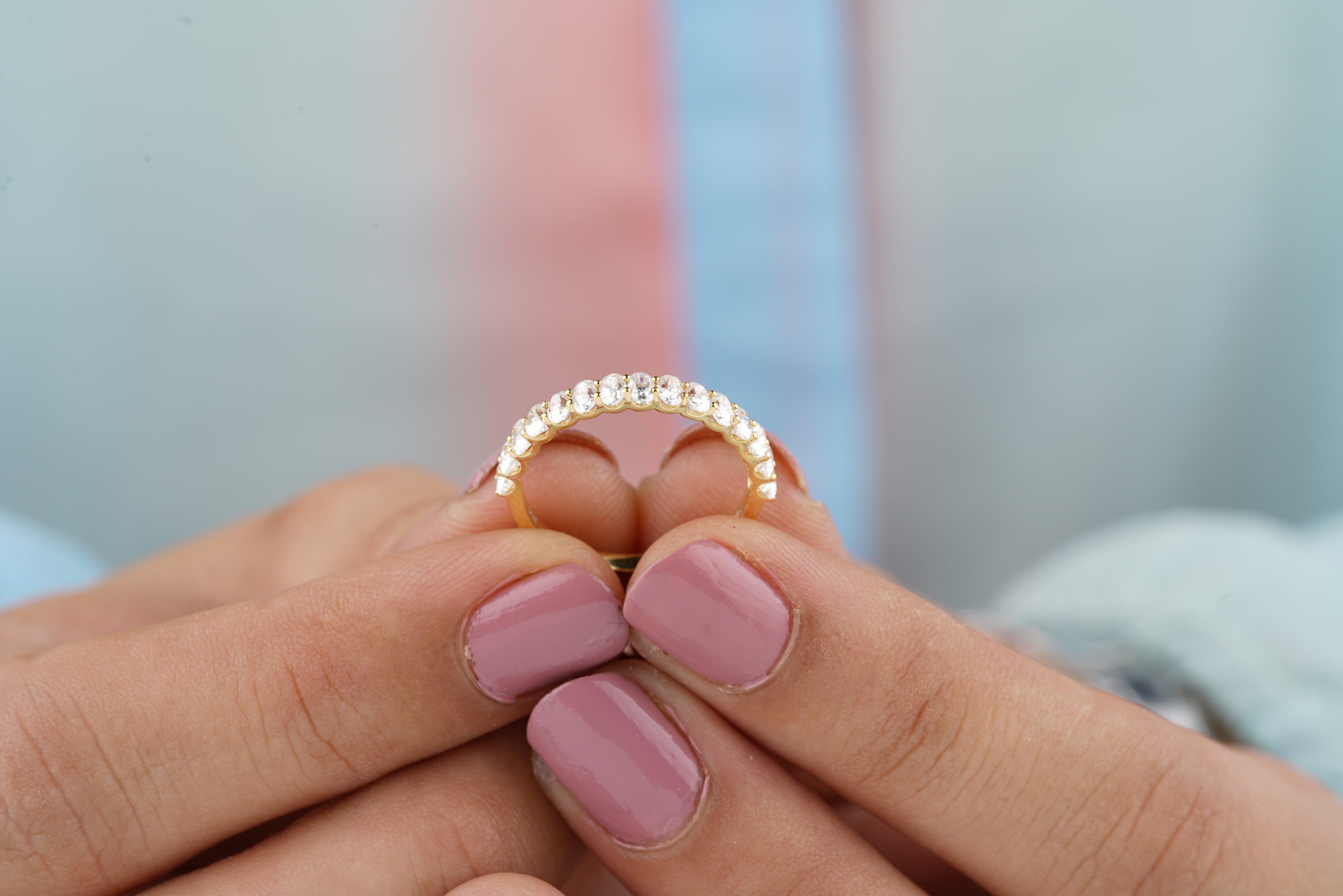 Oval Cut Half Eternity Diamond Wedding Band - Eurekalook