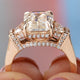 4.00CT Three Stone Emerald Cut Moissanite Engagement Ring