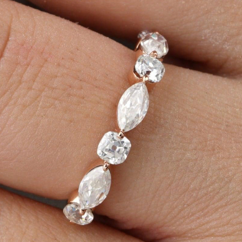 Cushion and Marquise Cut Diamond Wedding Band - Eurekalook