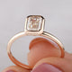 1.30CTW Bezel Set Emerald-Cut Moissanite Engagement Ring