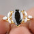 Pear-Cut Salt And Pepper Moissanite Cluster Wedding Ring - Eurekalook