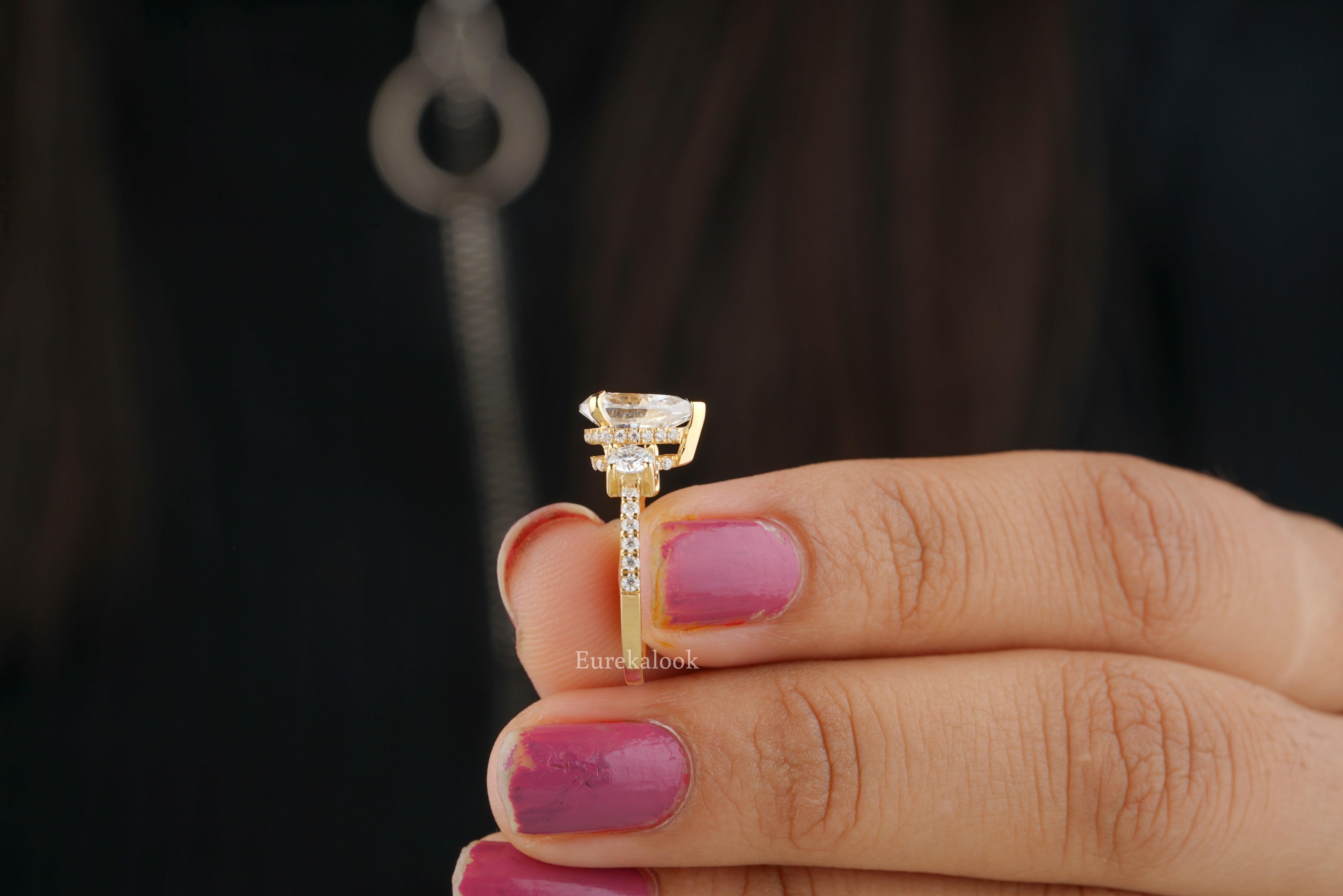 Antique Pear Cut Moissanite Diamond Engagement Ring - Eurekalook