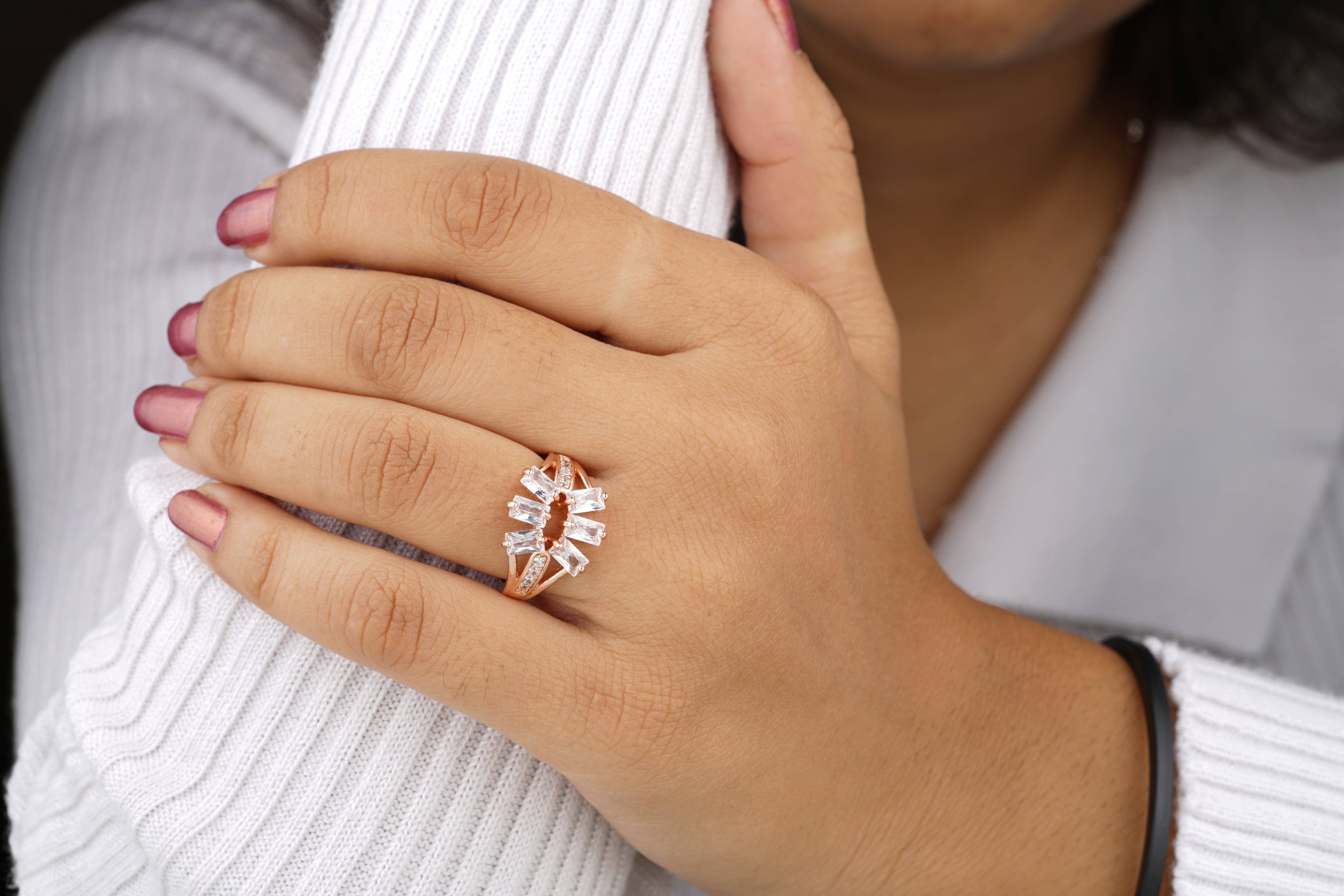 Antique Baguette-Cut Moissanite Diamond Cluster Ring - Eurekalook