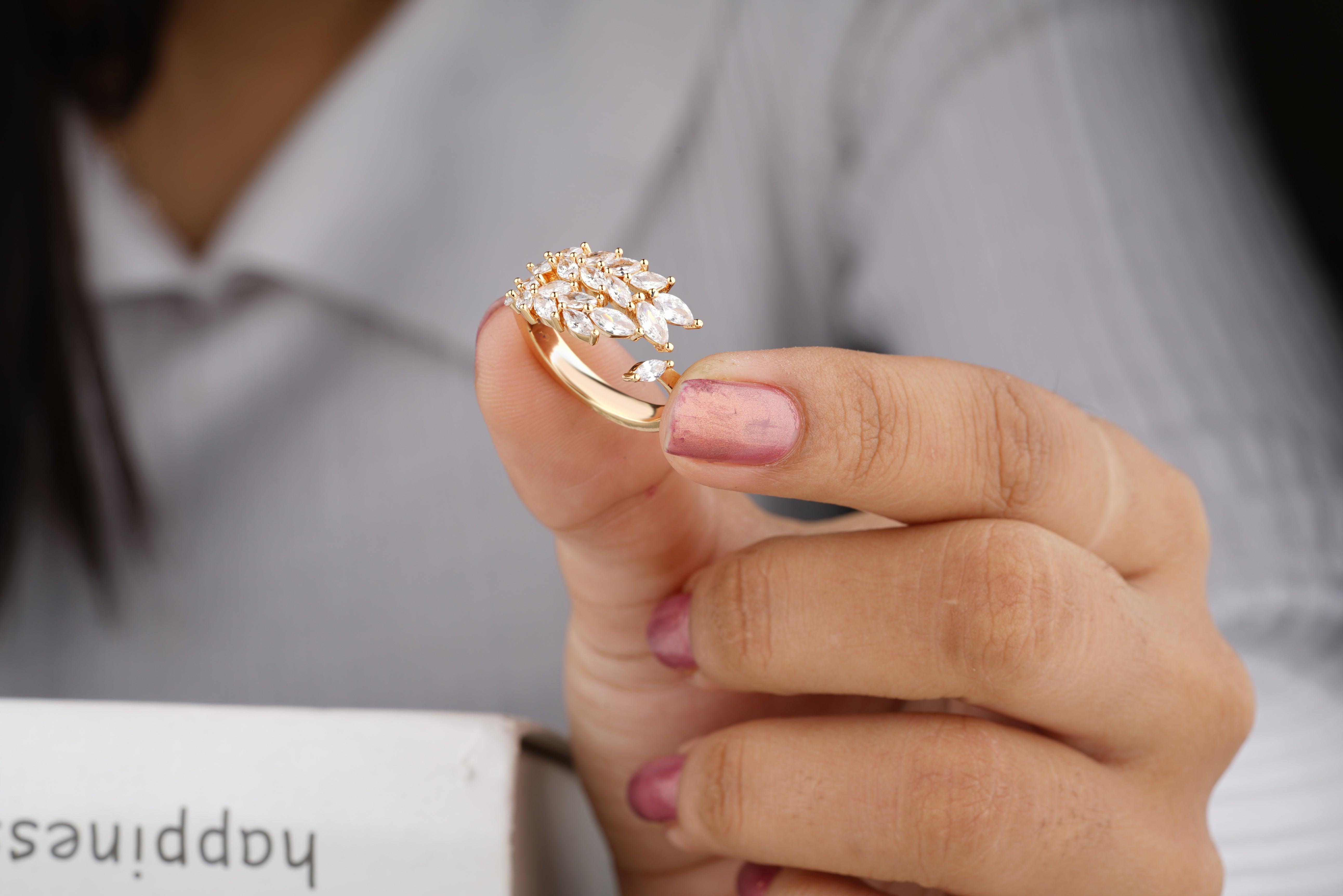 Unique Stackable Moissanite Diamond Engagement Ring - Eurekalook