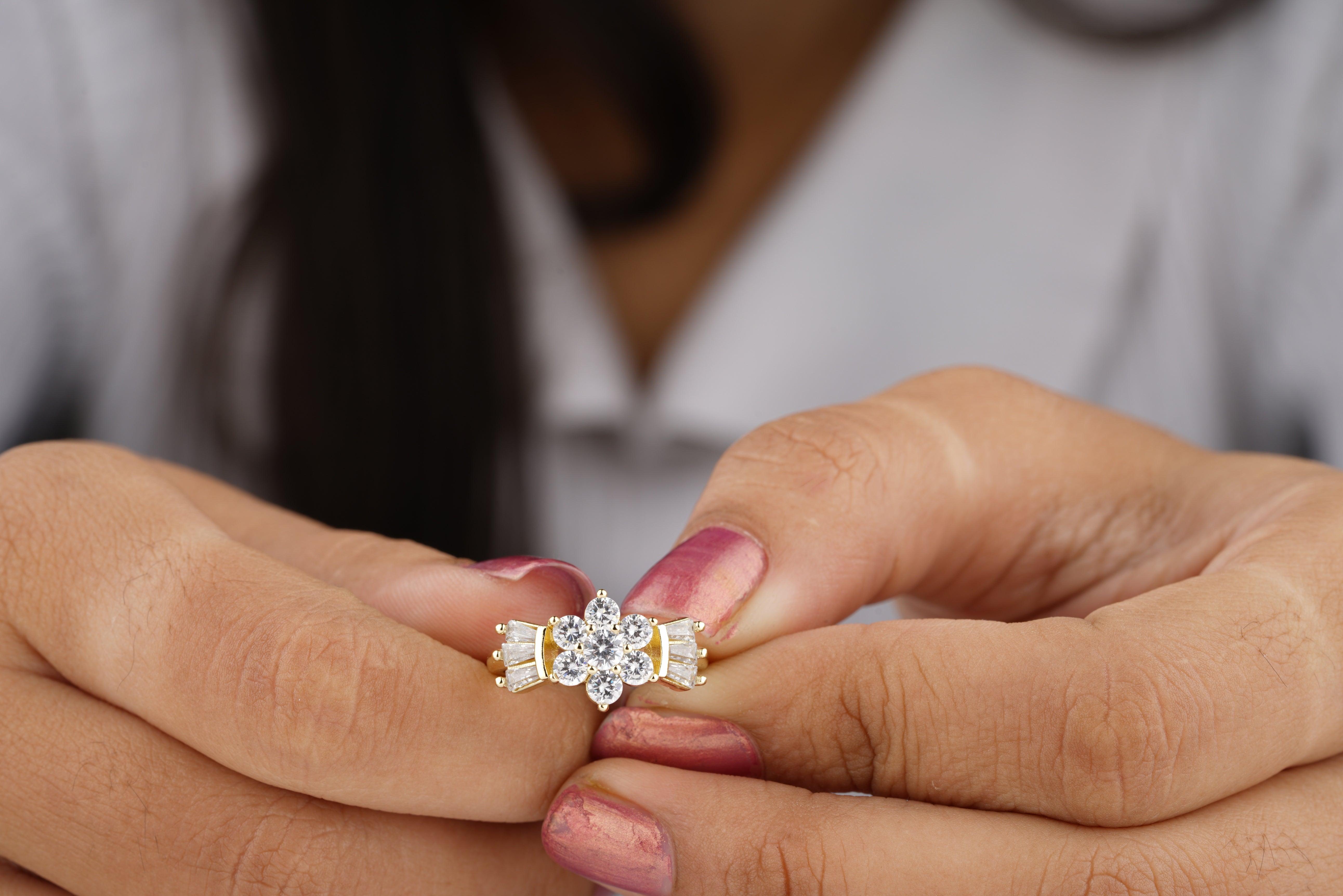 Floral Diamond Engagement Ring | Kranich's Inc