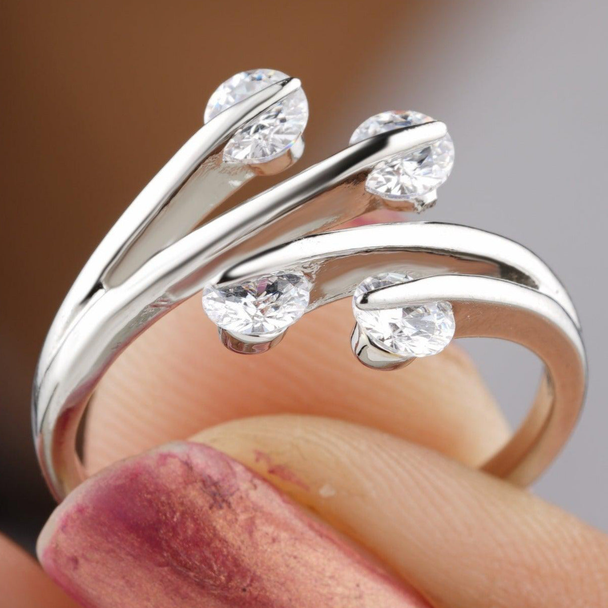 Round Cut Moissanite Diamond Cluster Wedding Ring For Women - Eurekalook