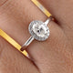 0.93CTW Oval Cut Moissanite Halo Engagement Ring