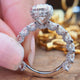 2.94CTW Antique Style Oval Cut Halo Moissanite Engagement Ring