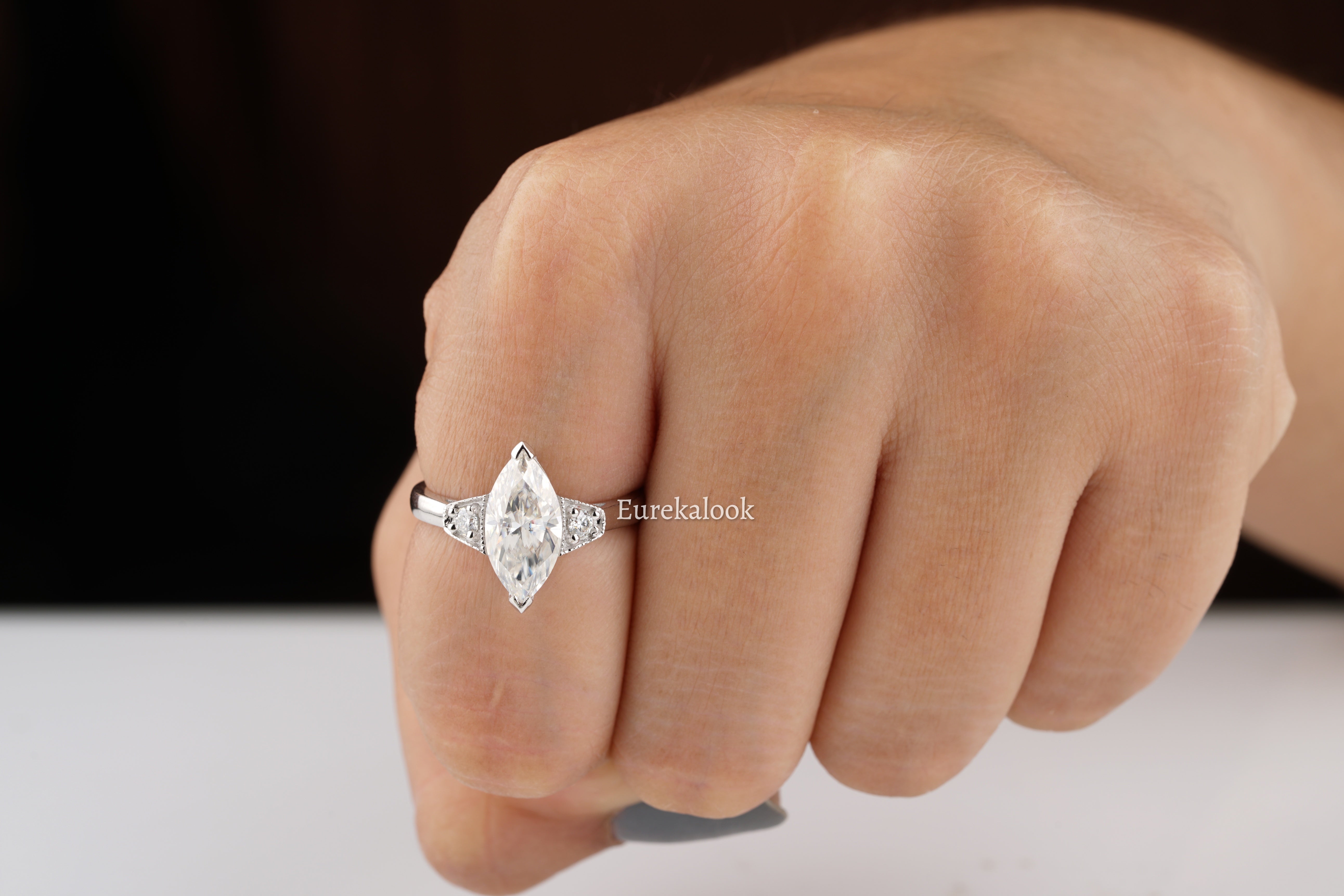 Dutch Shape Ring Dutch Marquise Cut Moissanite Engagement Ring – Eurekalook