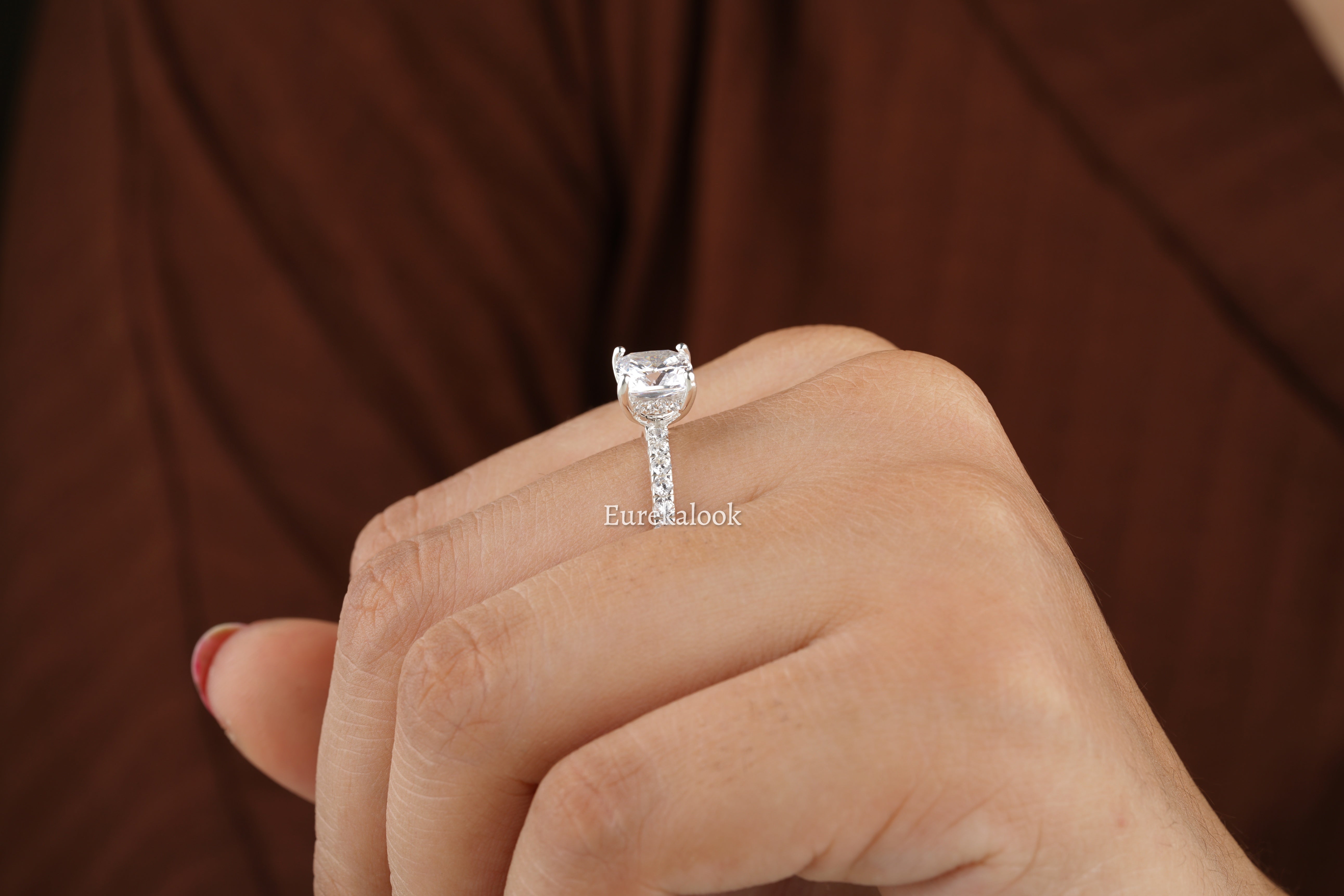 Forever One Moissanite Cushion Cut Engagement Ring - Eurekalook