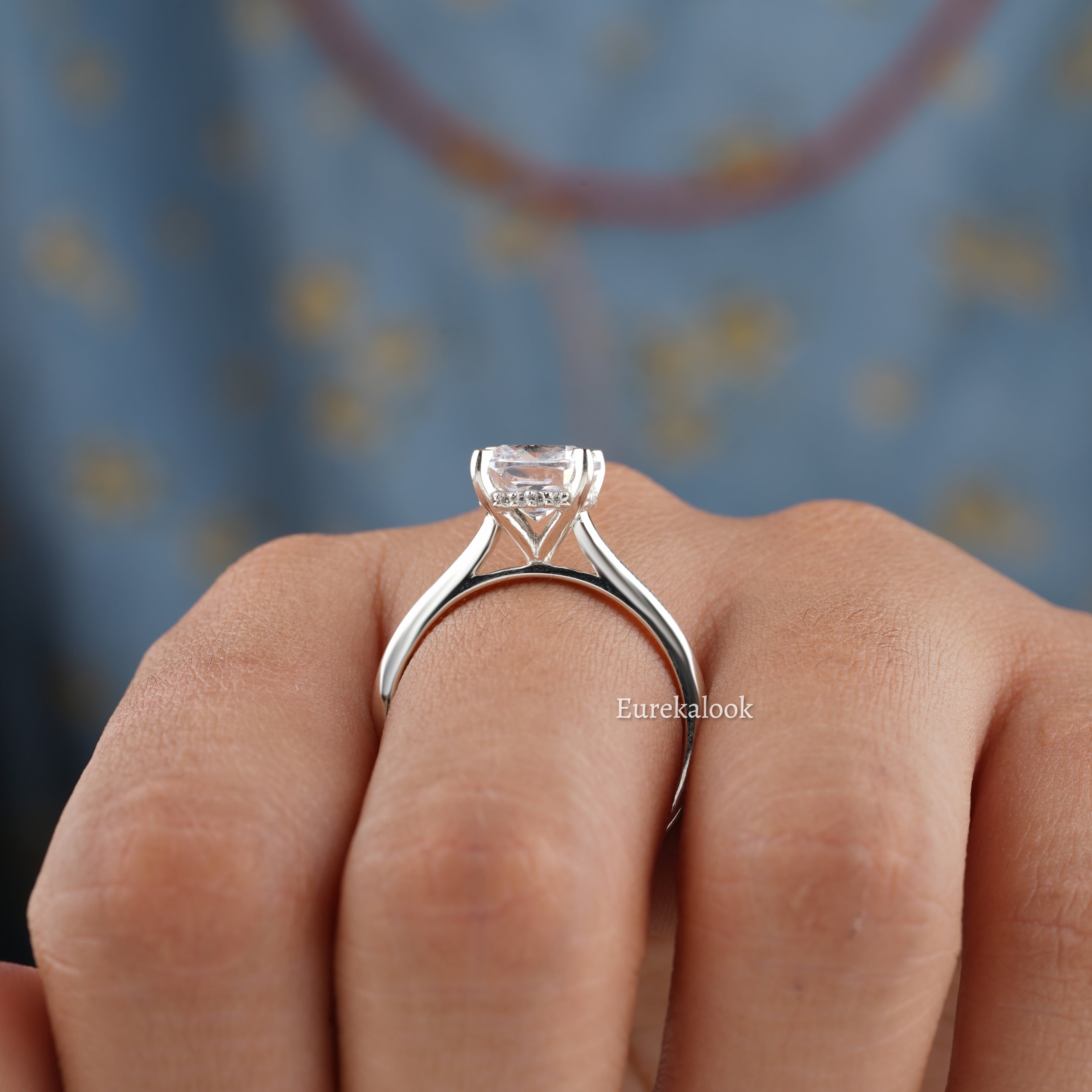 Cushion Cut Moissanite Solitaire Wedding Ring - Eurekalook