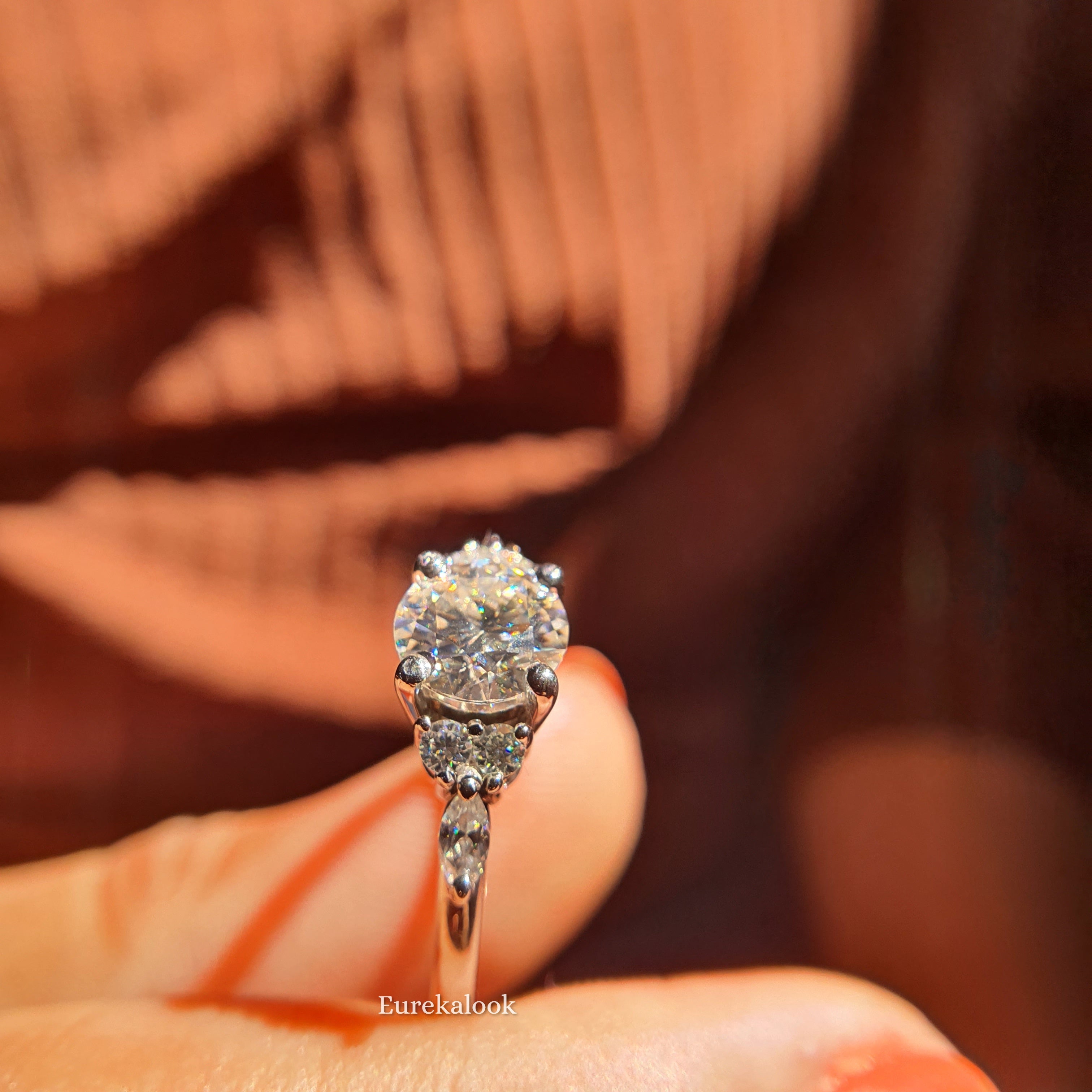 Antique Round Cut Moissanite Cluster Wedding Ring - Eurekalook