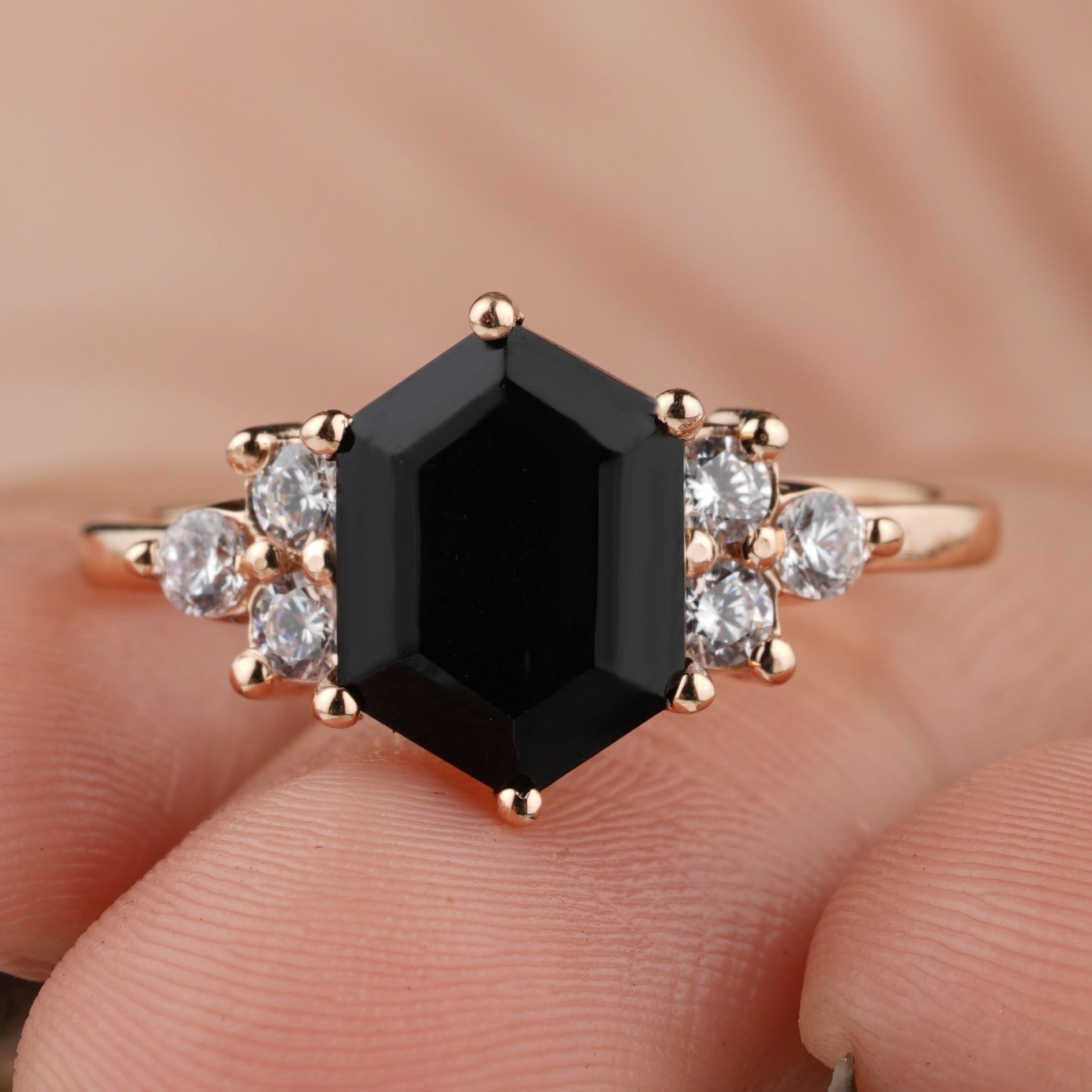Unique Black Diamond Engagement Ring - Eurekalook