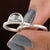 Salt and Pepper Half Moon Cut Bridal Ring Set - Eurekalook