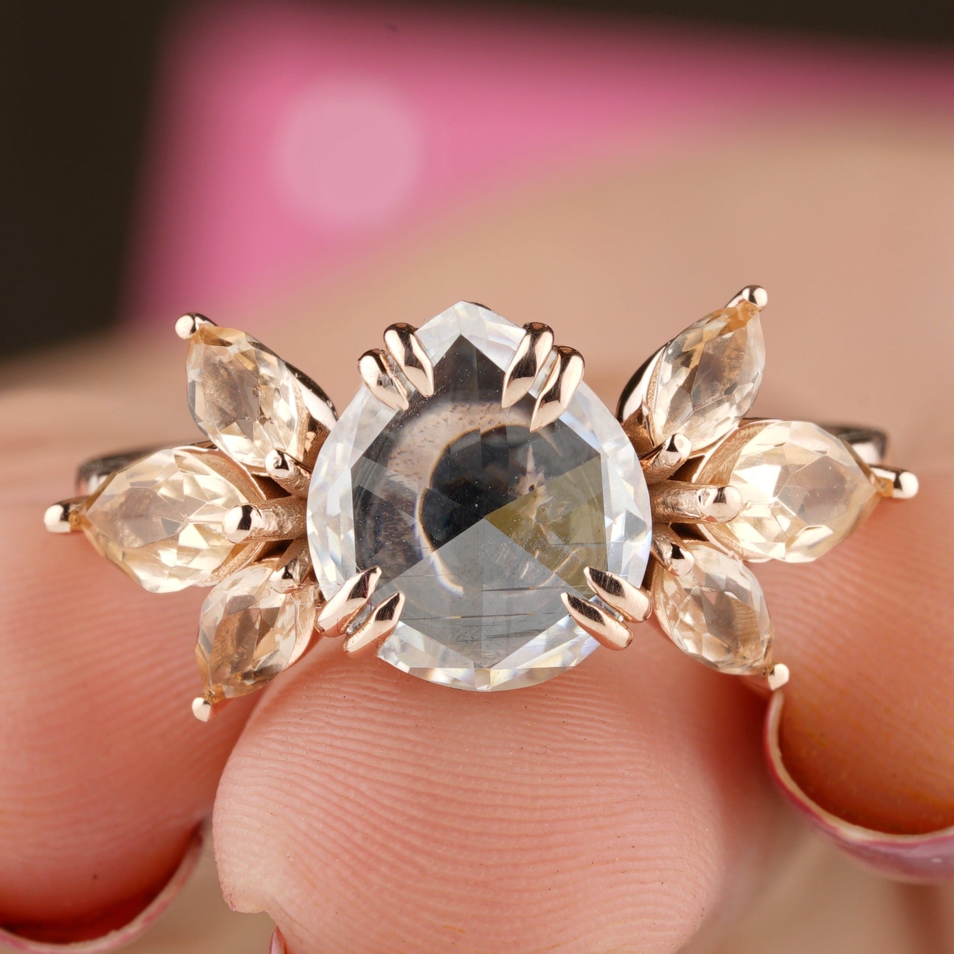 Vintage Pear Shaped Moissanite Engagement Ring - Eurekalook