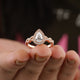 Pear Shape Moissanite Halo Engagement Ring