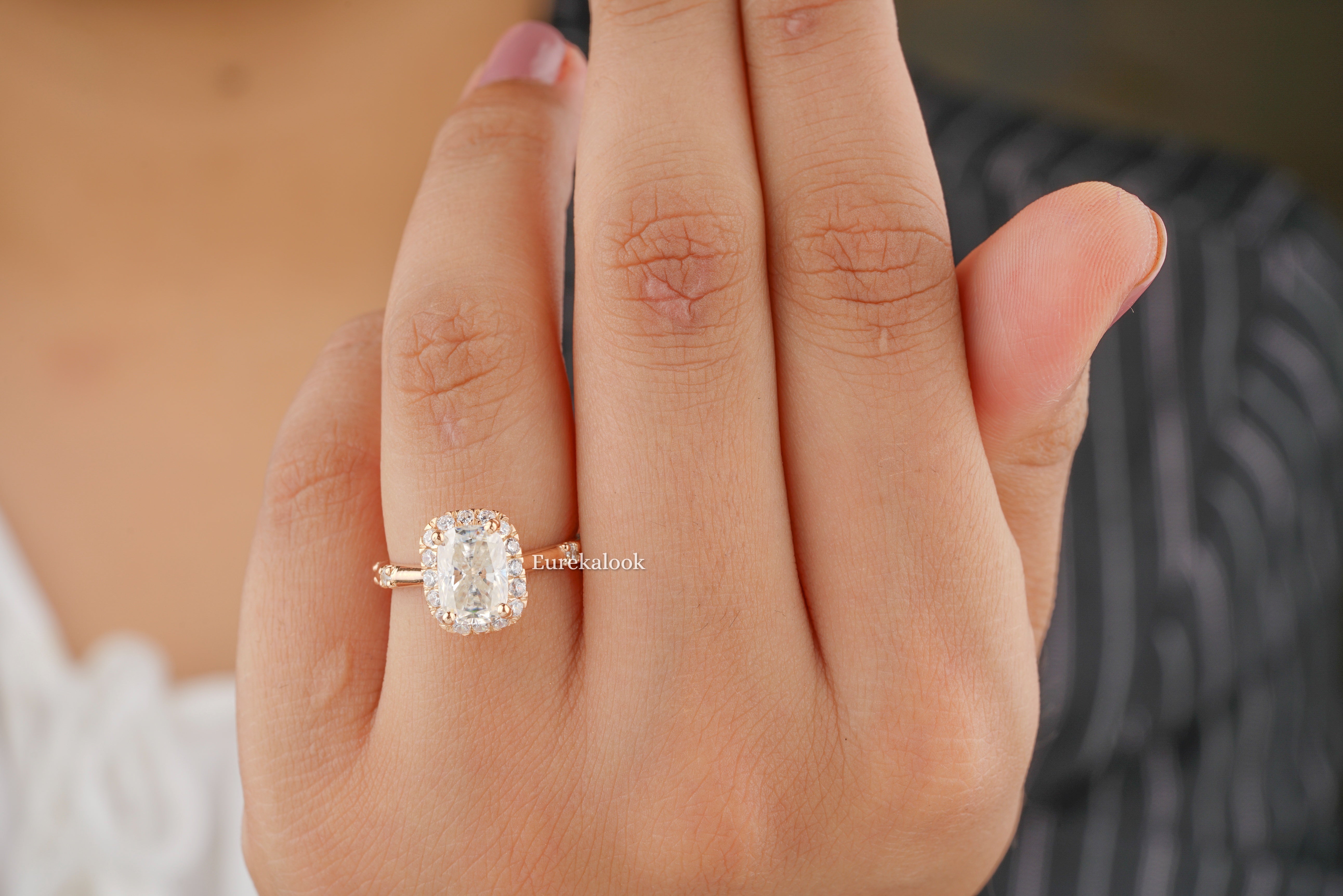 Elongated Cushion Cut Halo Engagement Ring – Eurekalook