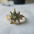 Vintage Style Moss Agate Cluster Wedding Ring - Eurekalook