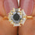 Antique Round Cut Salt and Pepper Diamond Wedding Ring - Eurekalook