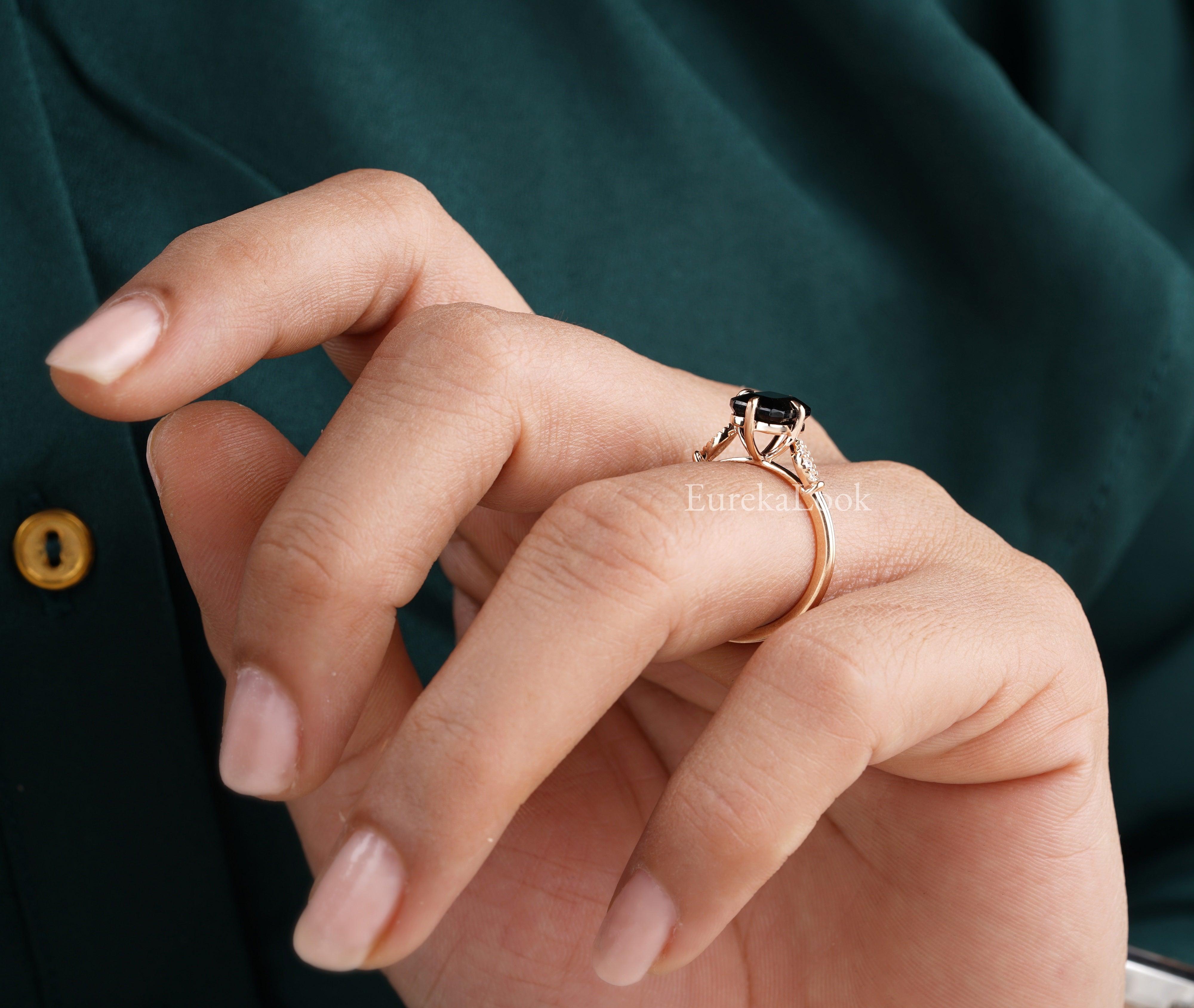 Emerald Cut Black Onyx Engagement Ring - Eurekalook