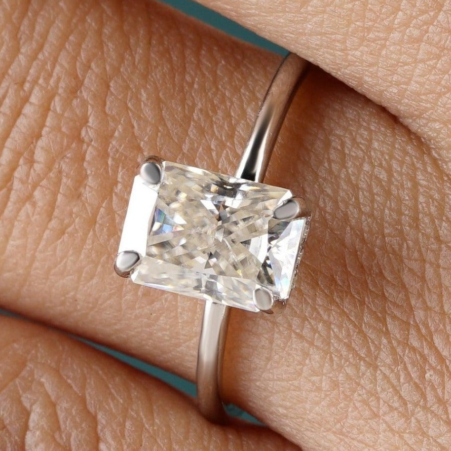 2 CT Radiant Cut Moissanite Solitaire Ring - Eurekalook