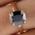 3 CT Cushion Cut Black Onyx Diamond Engagement Ring - Eurekalook