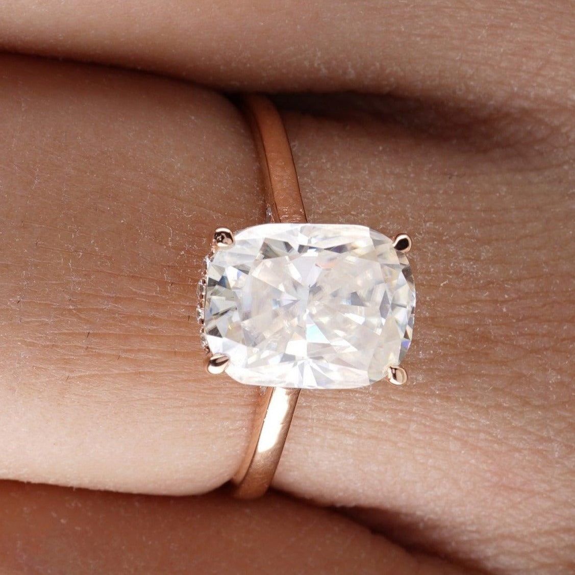 Elongated Cushion Cut Solitaire Engagement Ring - Eurekalook