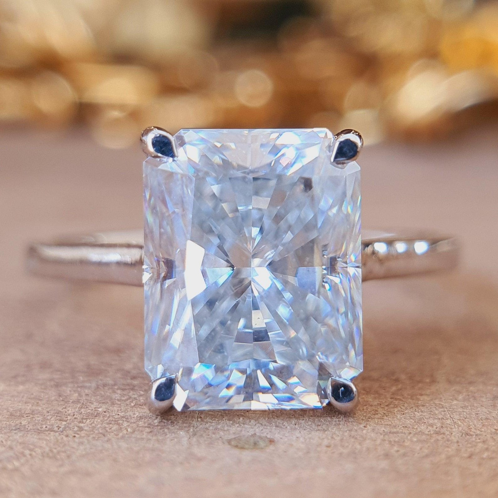 Antique Radiant Cut Hidden Halo Diamond Engagement Ring - Eurekalook