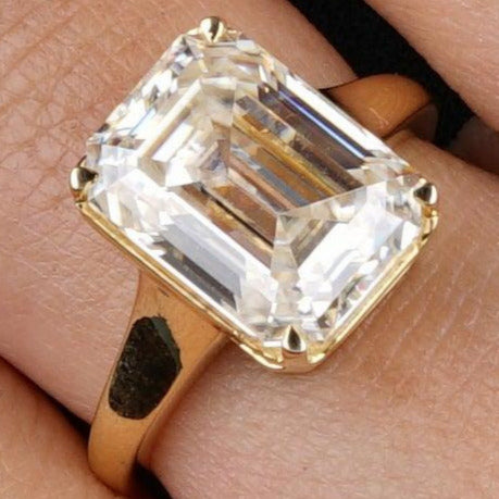 5.00CTW Emerald Cut Solitaire Diamond Wedding Anniversary Ring - Eurekalook