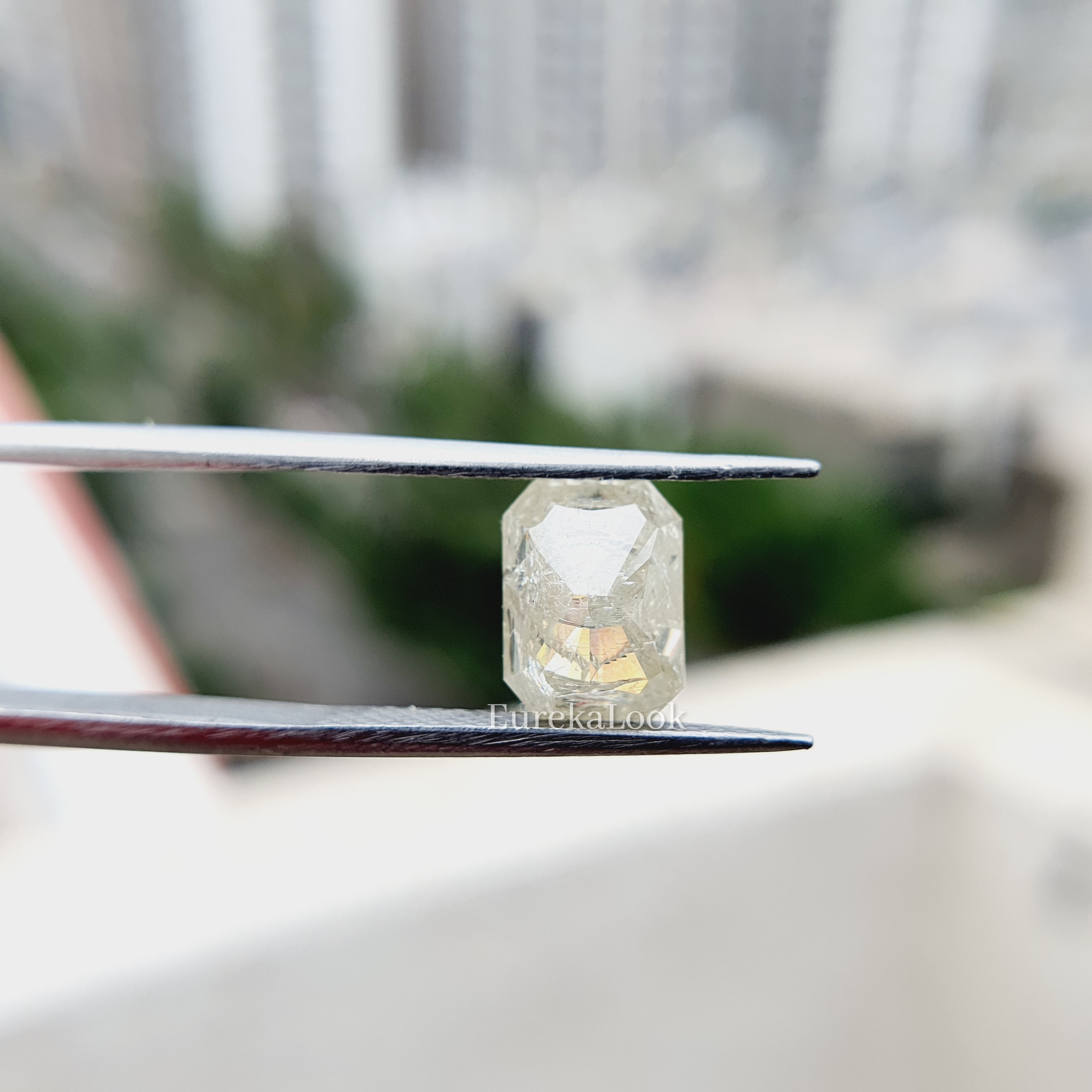 Salt And Pepper Emerald Cut Moissanite Diamond - Eurekalook