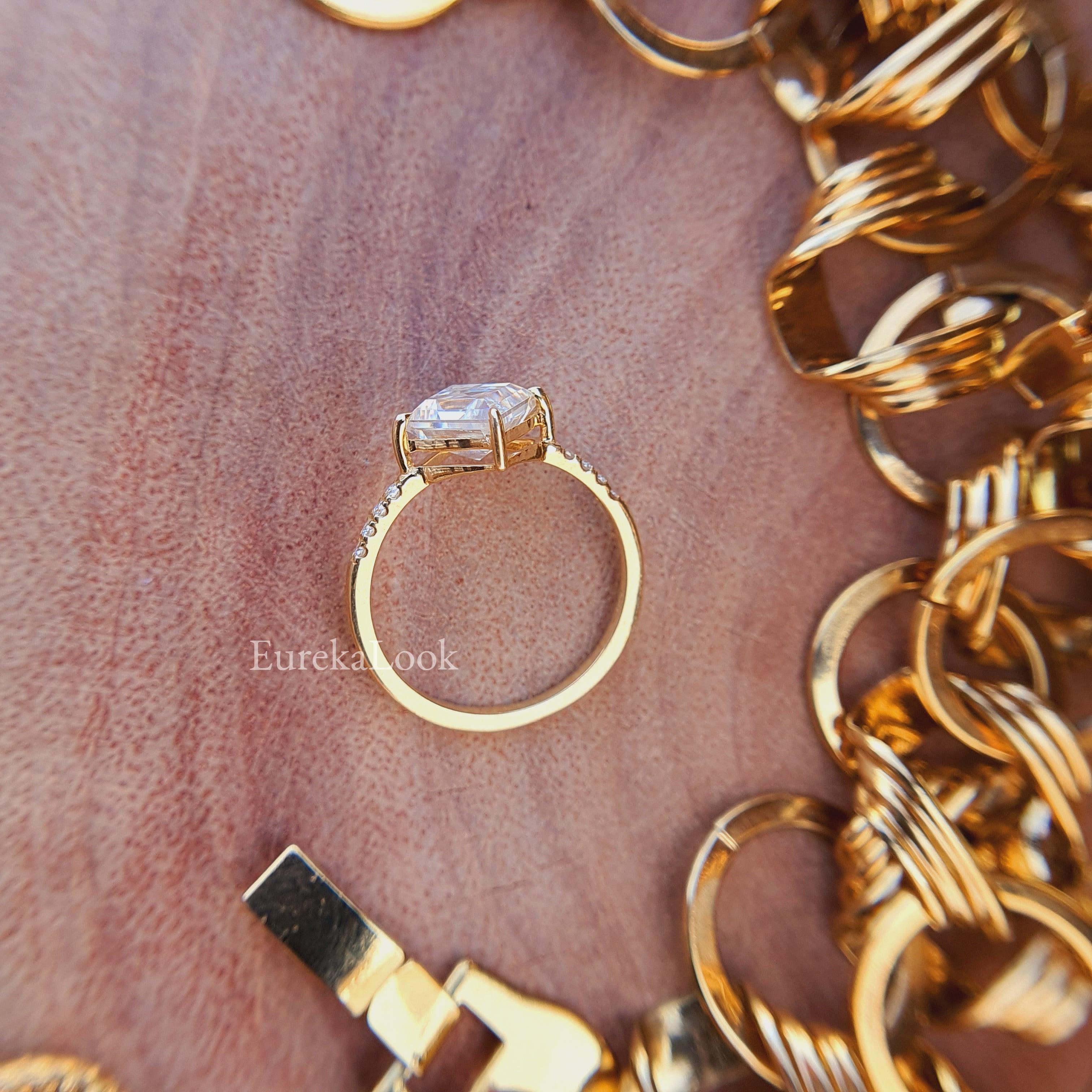 Antique Lozenge Shape Moissanite Engagement Ring - Eurekalook