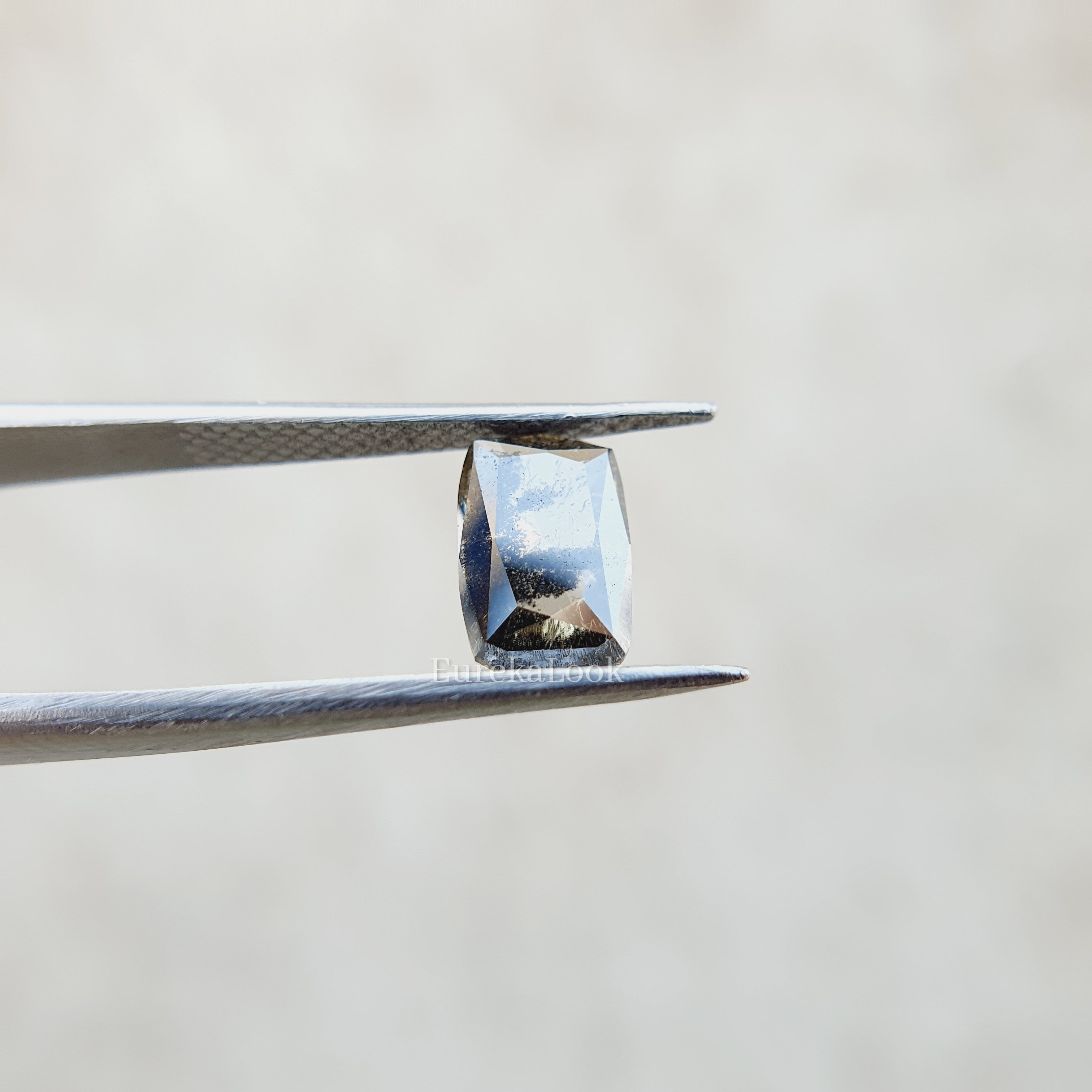 Elongated Cushion Cut Salt and Pepper Loose Diamond - Eurekalook