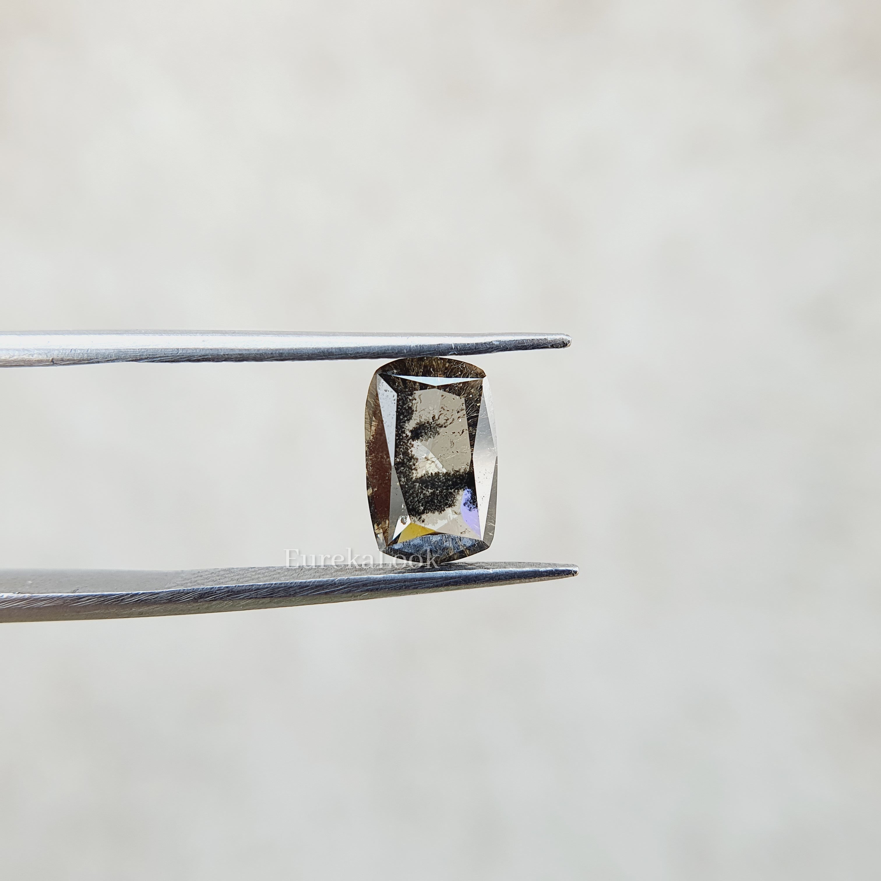 Elongated Cushion Cut Salt and Pepper Loose Diamond - Eurekalook