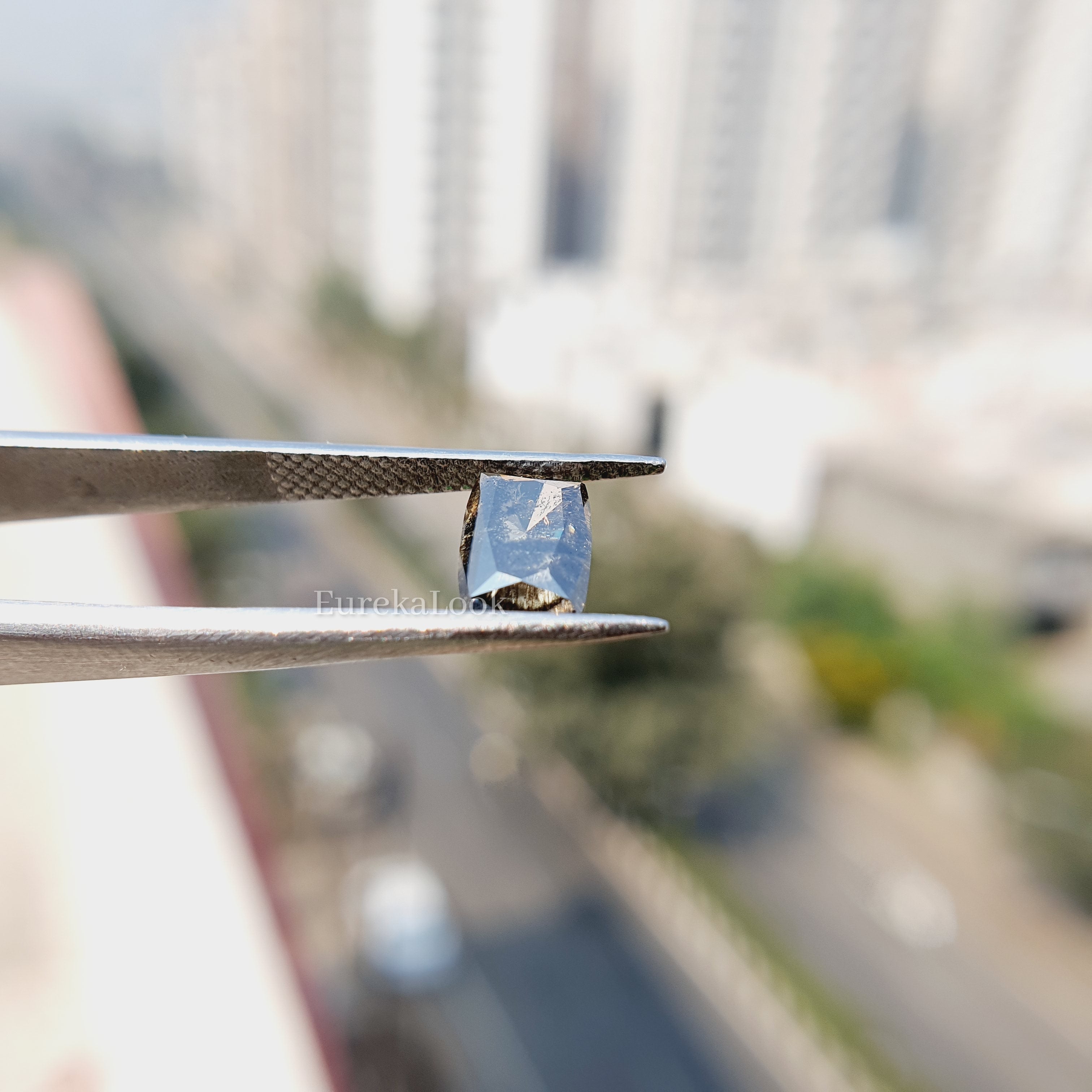 Elongated Cushion Cut Salt and Pepper Loose Diamond - Eurekalook