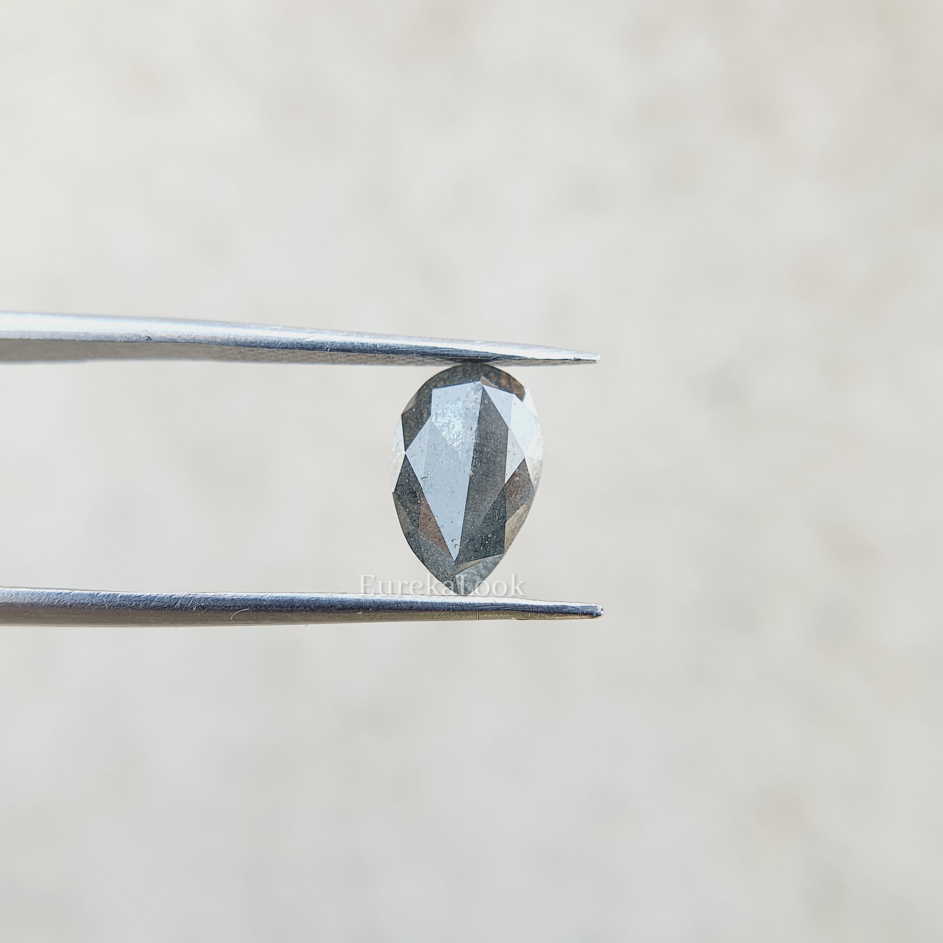 Rose Pear Cut Salt and Pepper Moissanite Diamond - Eurekalook