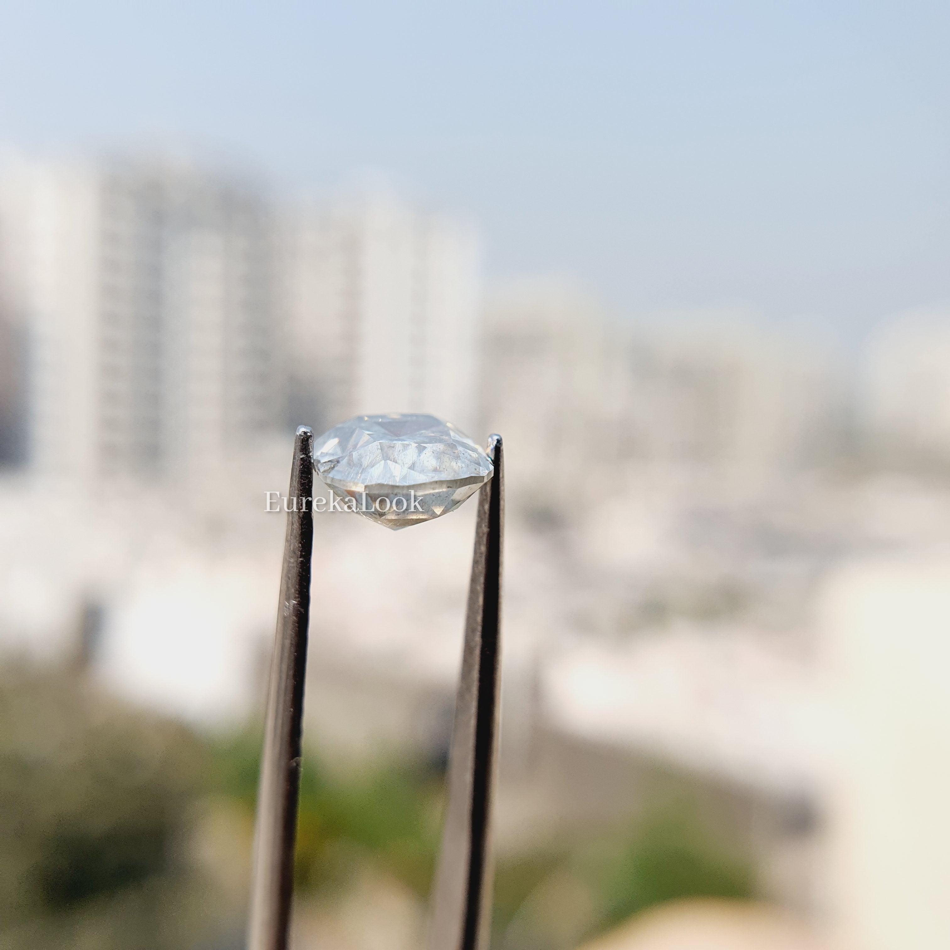 Elongated Cushion Cut Salt and Pepper Moissanite Diamond - Eurekalook