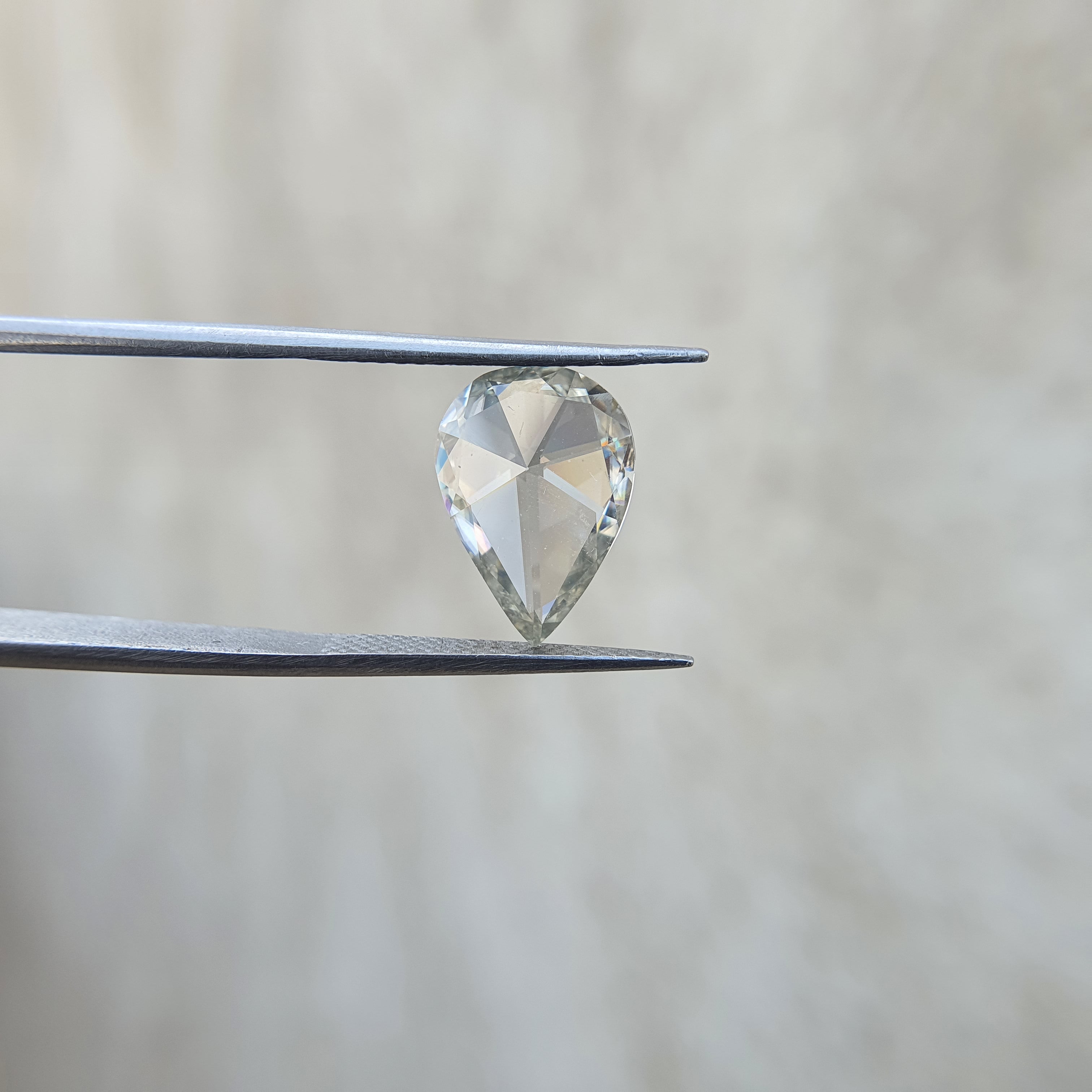 2.59CT Pear Rose Cut Loose Moissanite Diamond - Eurekalook