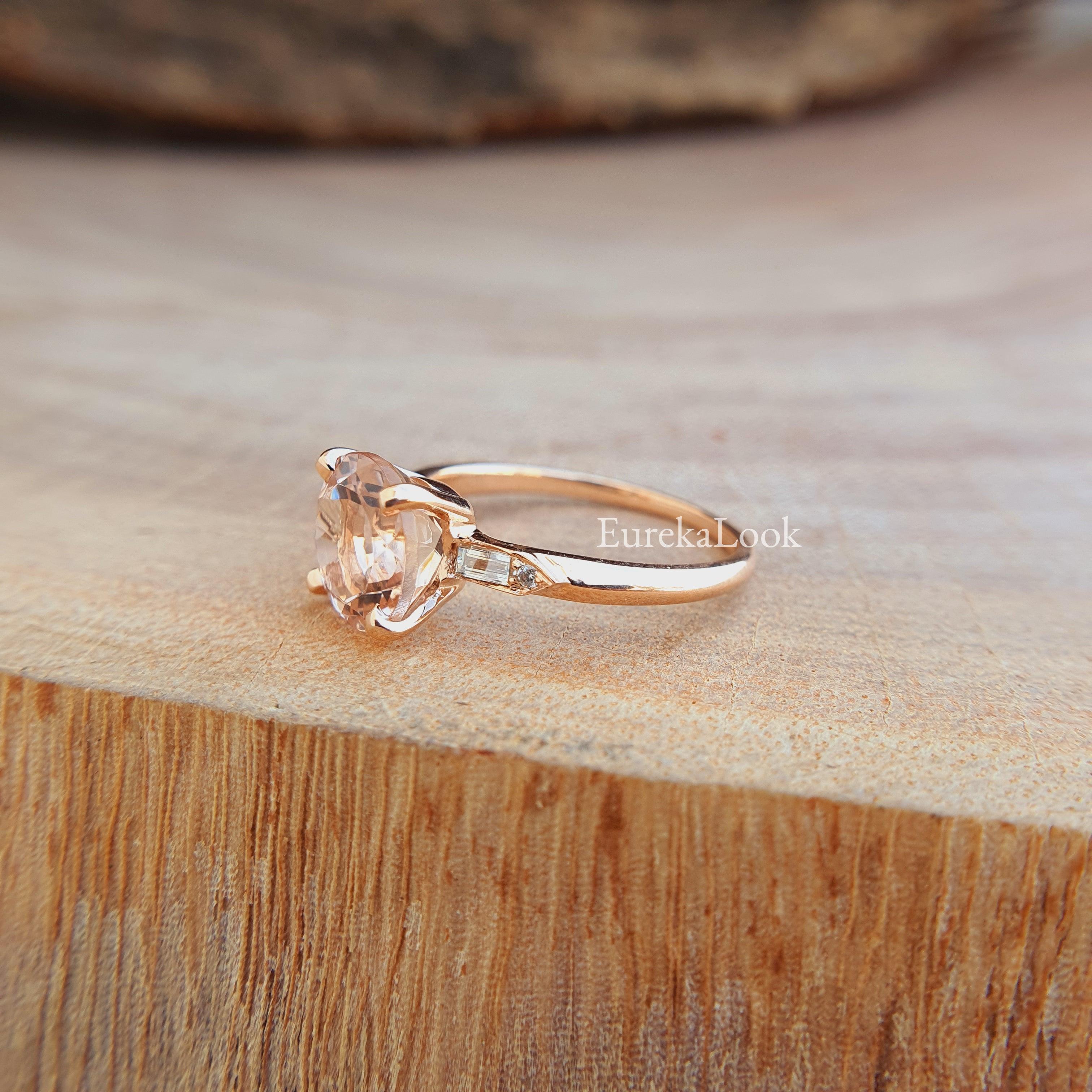 Antique 1.50 CT Portuguese Cut Morganite Engagement Ring - Eurekalook