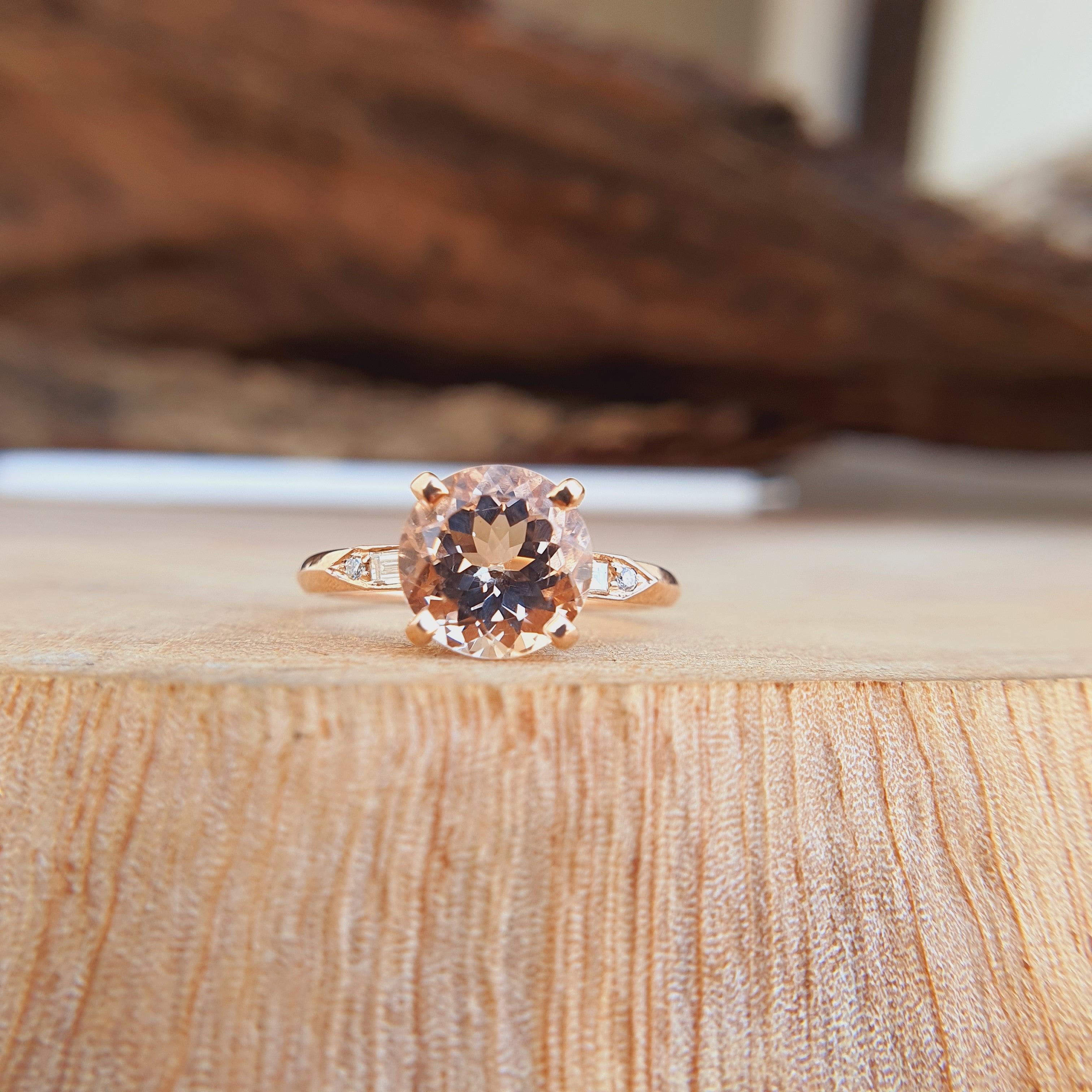 Antique 1.50 CT Portuguese Cut Morganite Engagement Ring - Eurekalook