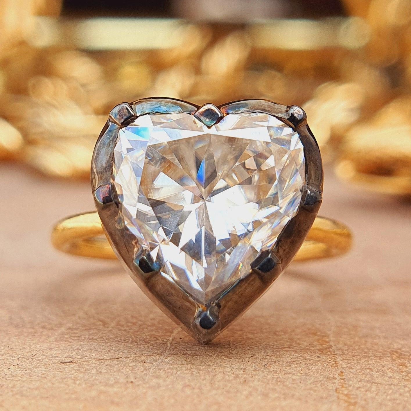 Vintage Style Heart Shape Moissanite Engagement Ring - Eurekalook