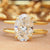 Yellow Gold Double Band Oval Cut Moissanite Bridal Ring - Eurekalook