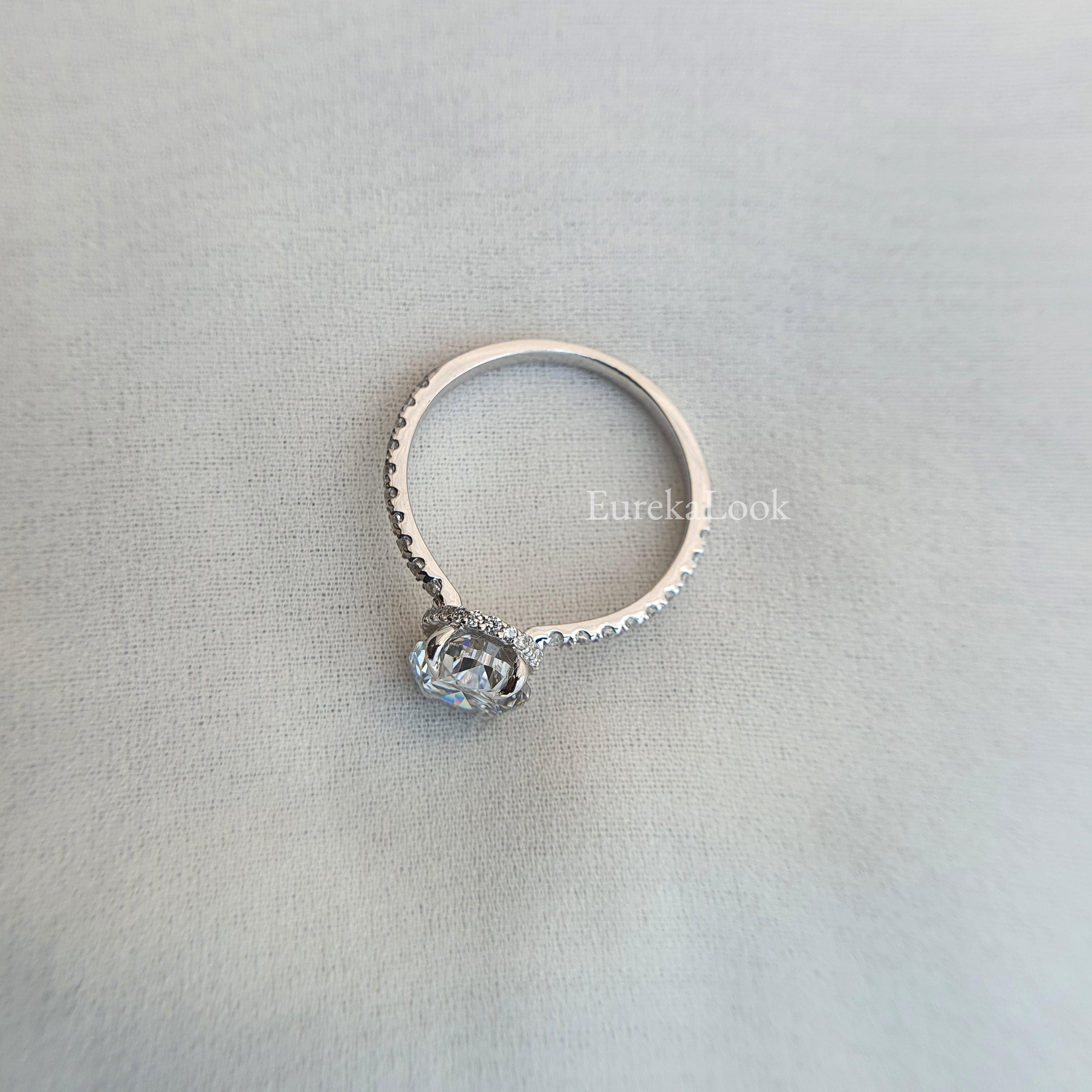 Half Eternity Oval Cut Moissanite Engagement Ring - Eurekalook