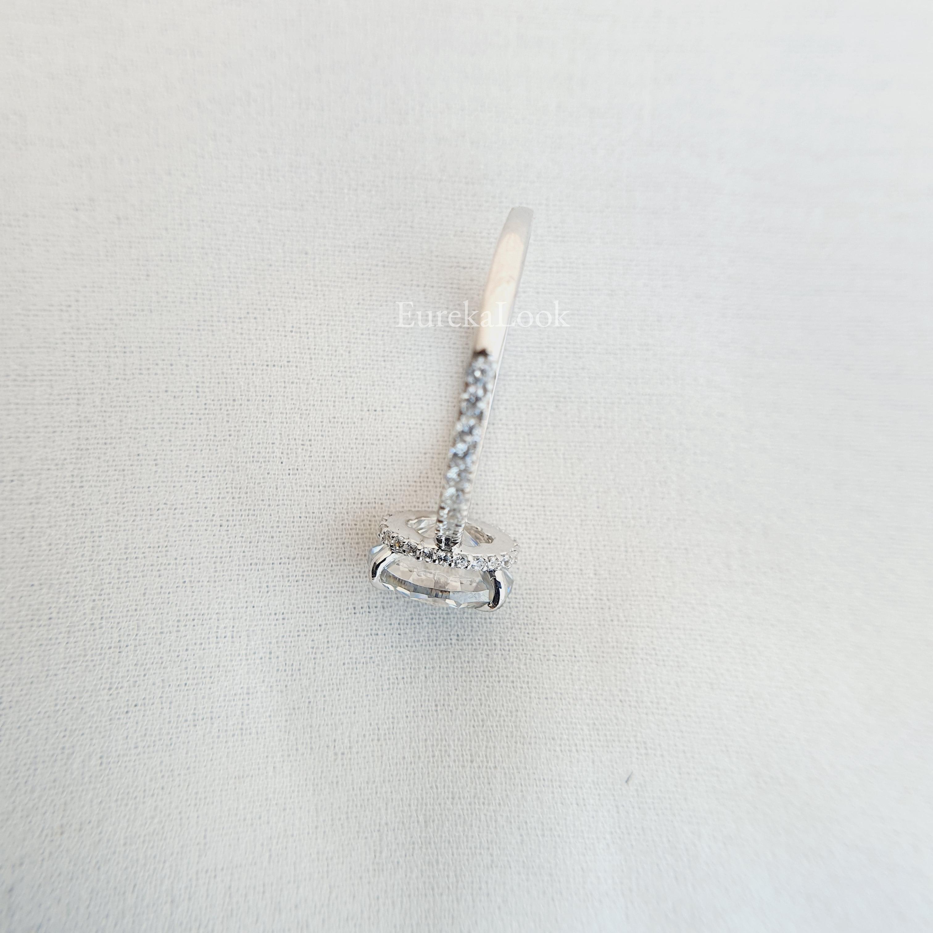 Half Eternity Oval Cut Moissanite Engagement Ring - Eurekalook
