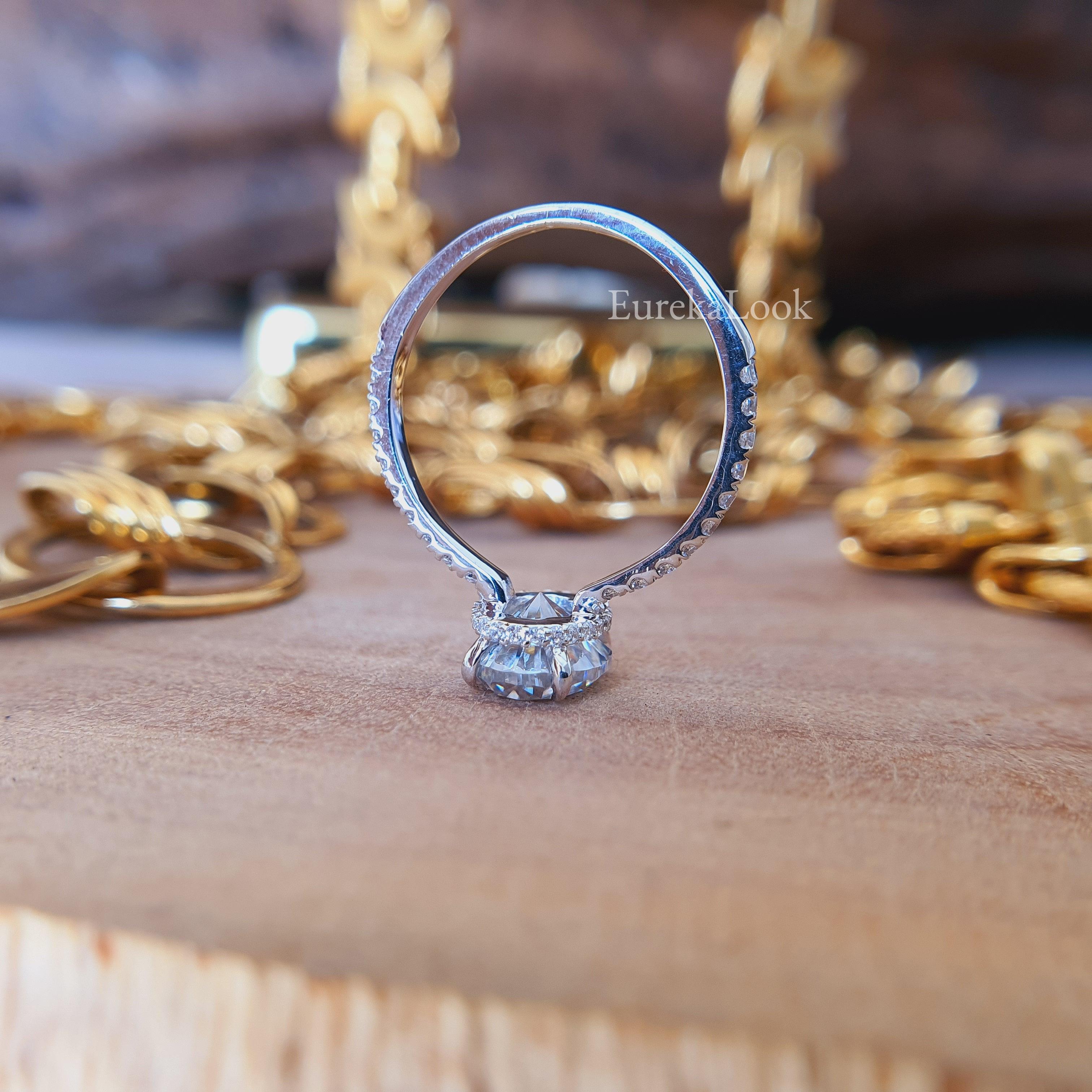 Half Eternity Oval Cut Moissanite Engagement Ring - Eurekalook