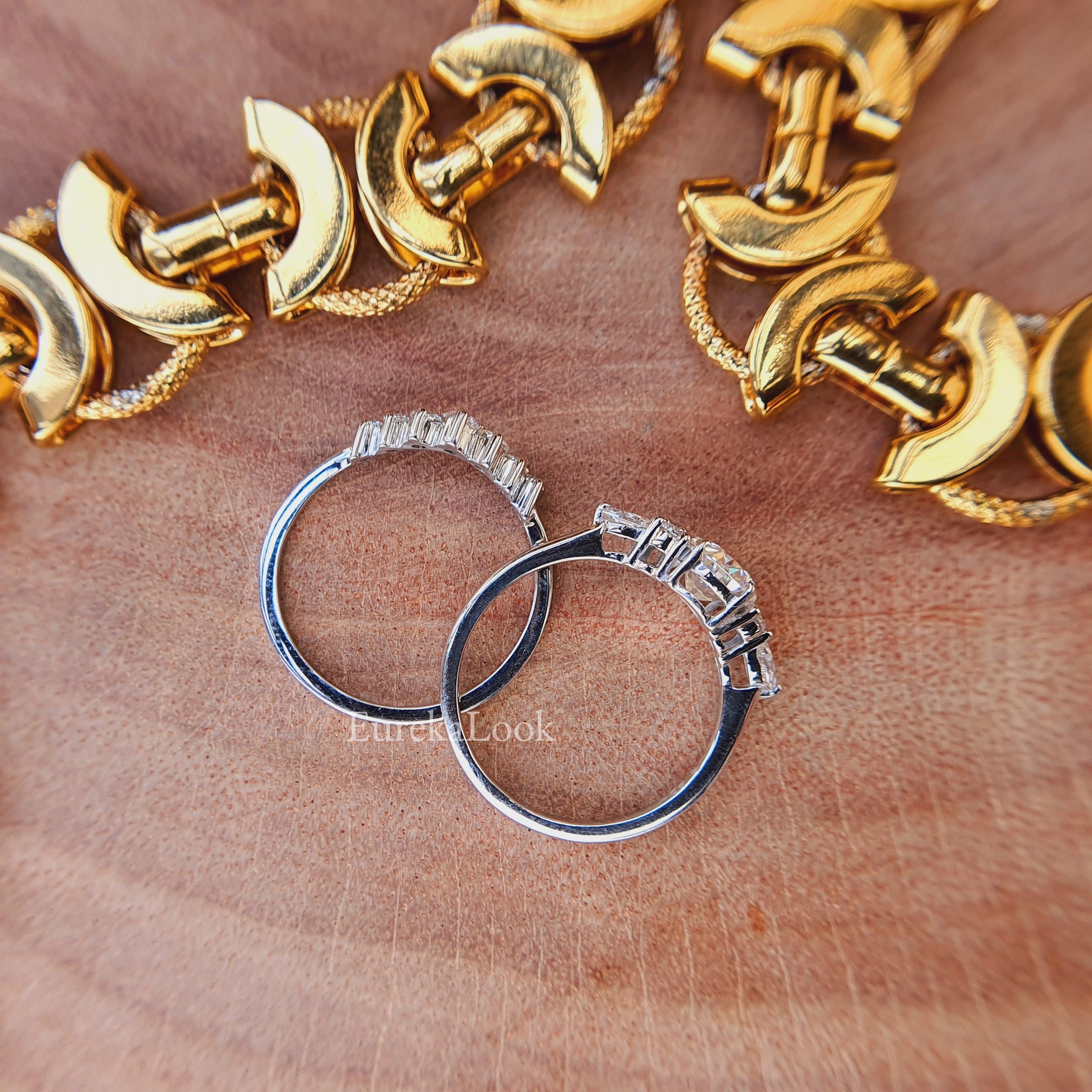 1.50 CT Oval Cut Moissanite Wedding Ring Set - Eurekalook
